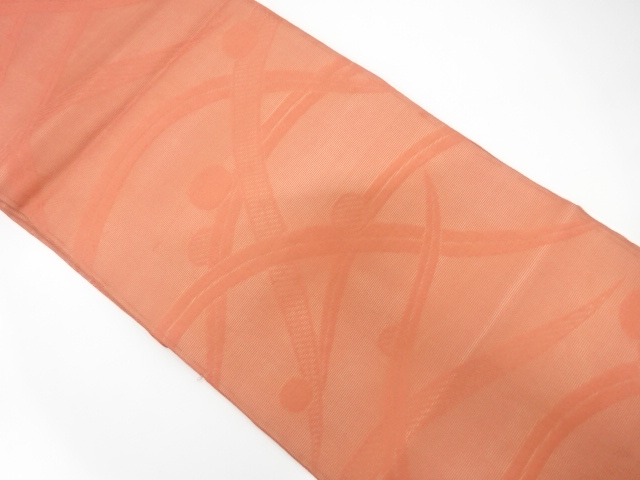 紗　露芝模様織り出し　開き名古屋帯（額縁仕立て）